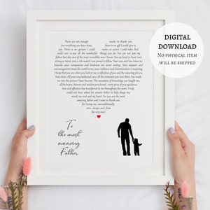 Impresión de poema de padre imprimible - Carta al padre - Regalo sincero del padre - Regalo de la hija (DESCARGA DIGITAL)