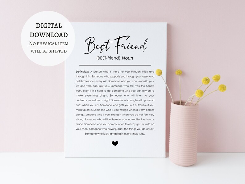 Printable Best Friend Poem Print DIGITAL DOWNLOAD - Etsy