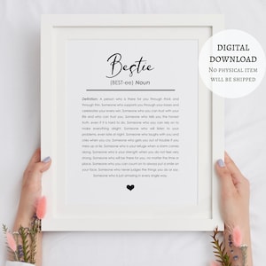 Printable Bestie Friend Poem Print (DIGITAL DOWNLOAD)