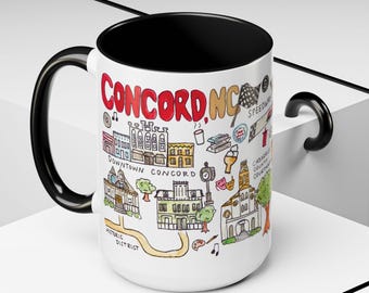 Concord NC Landmarks Mug | Accent Coffee Mug