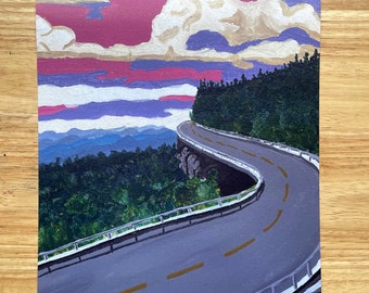 Parkway Viaduct Art Print: Boone, NC Acrylic Painting (8x10)