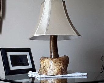 VERY UNIQUE Oak Desktop Accent Lamp/Bedside lamp.  [item#0073]