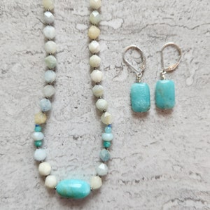 Amazonite earring and necklace set