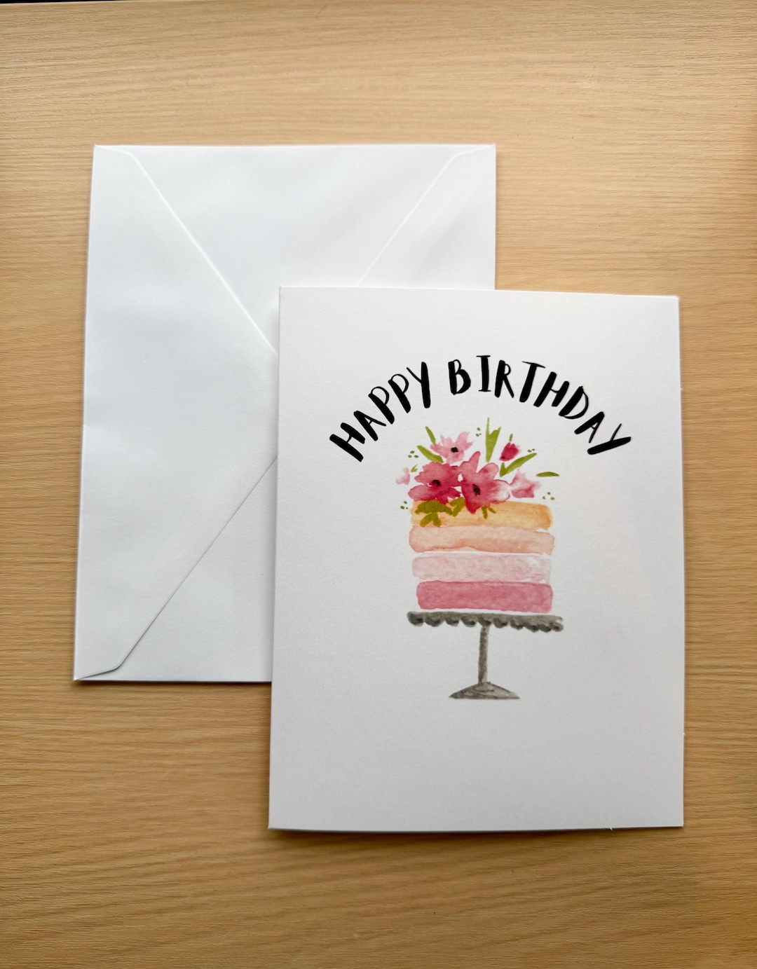 Happy Birthday Card | Blank Inside | Handpainted Print | - Etsy