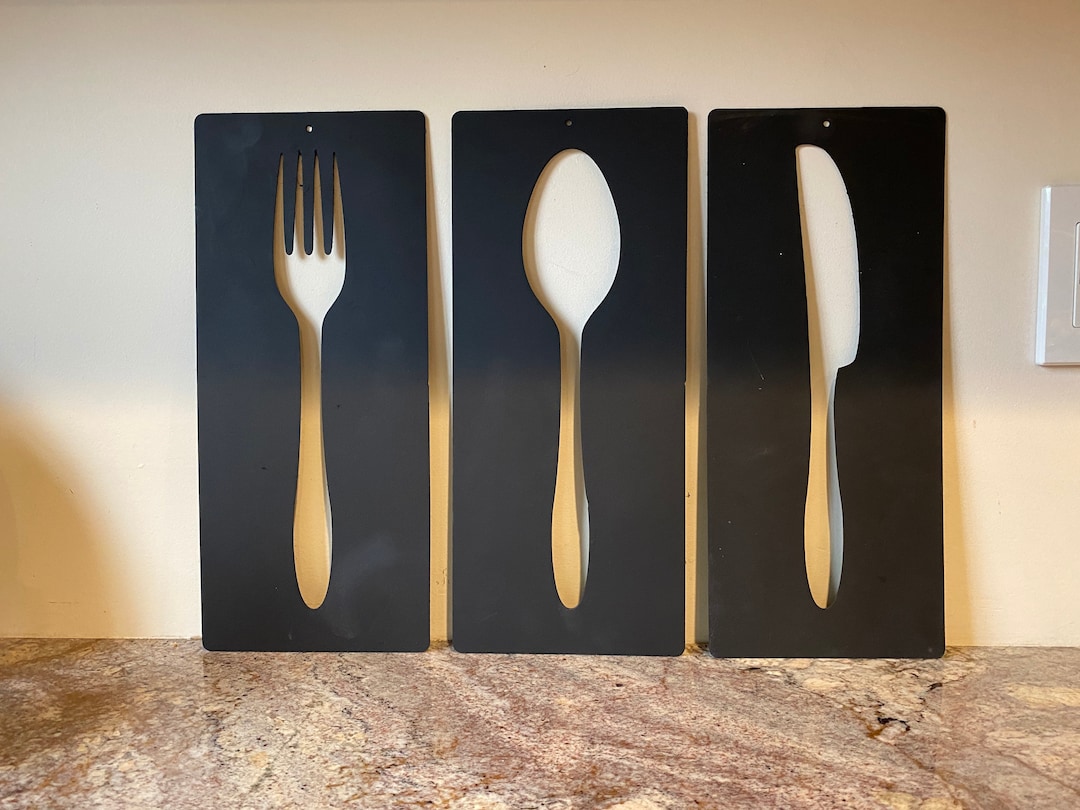 Fork, Knife, Spoon Kitchen Wall Decor. Modern Metal Wall Art Decor. Etsy