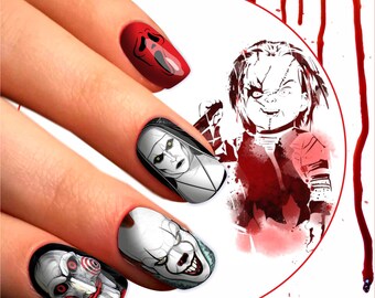 Halloween Nail Decal Etsy