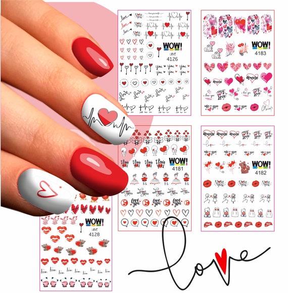 Valentine I Love You Water Nail Stickers for Your Nail Art | Etsy