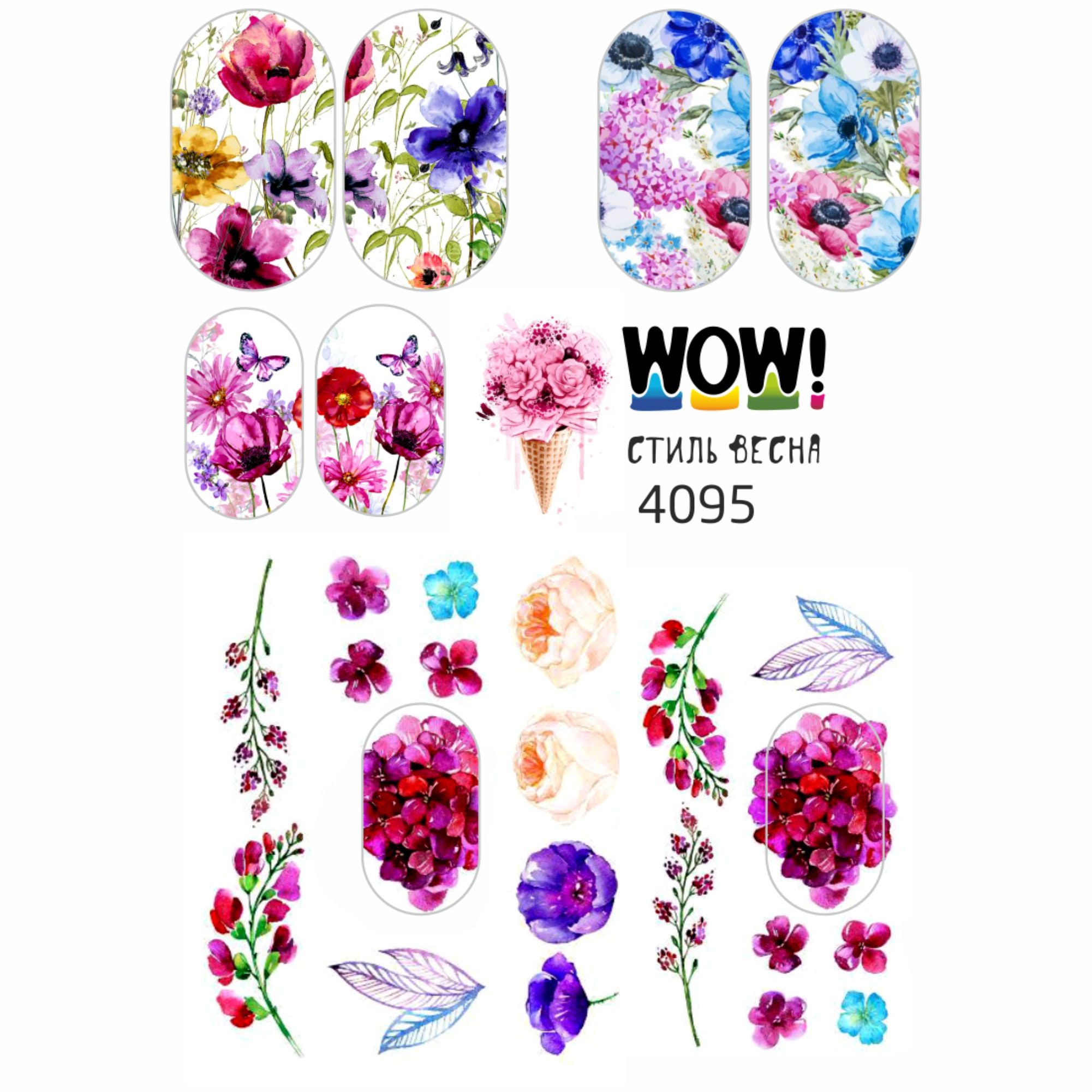 Flowers Water Nail Stickers for Your Nail Art Designs N18 Etsy