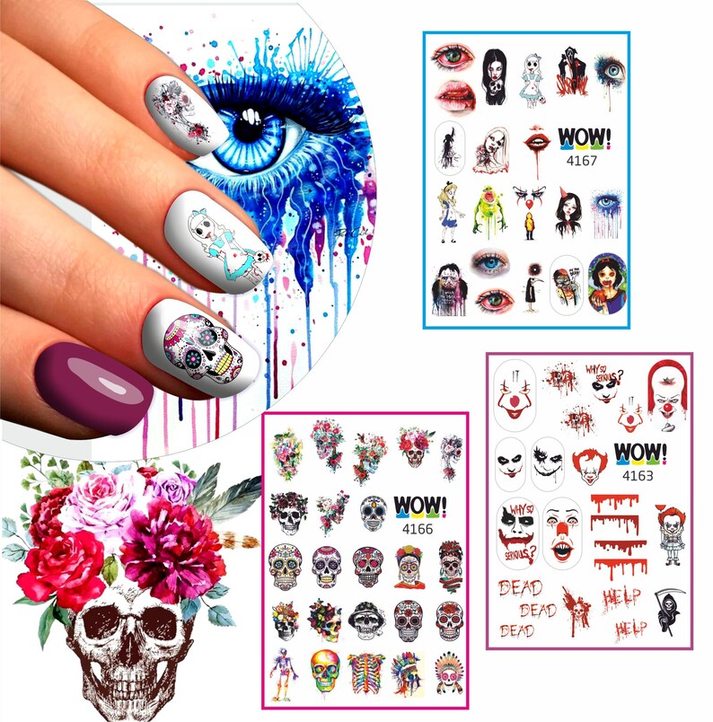 Halloween Water Nail Stickers for Your Nail Art Designs Etsy