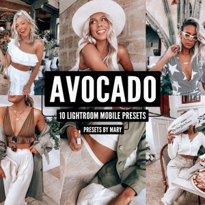 10 Lightroom Presets Mobile - AVOCADO, Presets for Instagram Blogger, Lightroom Mobile Presets, Lifestyle Instagram Filter, Lightroom Preset
