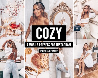 7 つのモバイル Lightroom プリセット COZY / Creamy、Blogger プリセット、Instagram 用フィルター、Lightroom フィルター、モバイル プリセット、プリセット ライフスタイル