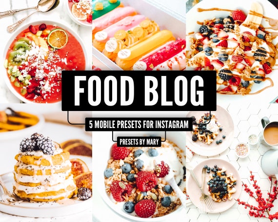 5 Mobile Lightroom Presets FOOD BLOG, Bright Food Preset Instagram Blogger Home Lifestyle