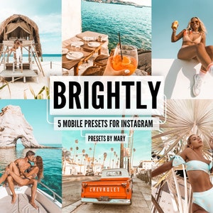 5 Mobile Lightroom Presets BRIGHTLY Blogger Lifestyle Filters Vibrant Bright Color Summer Desktop Presets for Instagram vsco Natural
