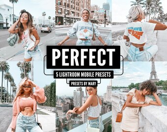 Lightroom Mobile Presets - 5 Presets for instagram / Clean presets / Light and Airy / Bright and Airy preset / Blogger Theme, Selfie filters