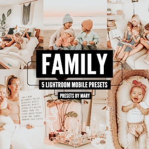 5 Mobile Lightroom Presets FAMILY presets, Iphone presets, VSCO Photo Editing, Lightroom Mobile Preset, Instagram Filter