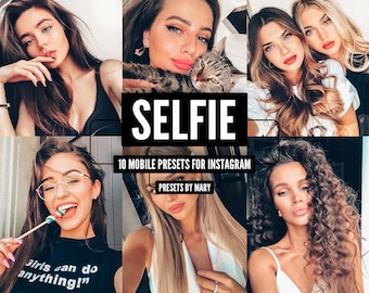 10 MOBILE Lightroom Presets SELFIE, Portrait presets, Lifestyle, Bright, Instagram presets, Blogger presets, Mobile filter, Photo Editing