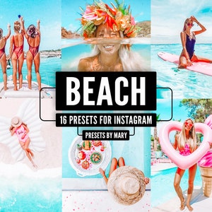 16 Mobile Lightroom Presets BEACH Travel Blogger Lifestyle Vibrant Instagram Bright Color Summer Preset