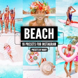 16 Mobile Lightroom Presets BEACH Travel Blogger Lifestyle Vibrant Instagram Bright Color Summer Preset