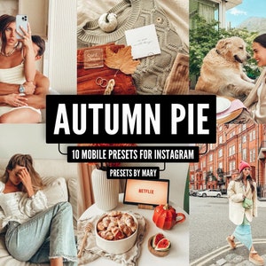 10 Mobile Lightroom Presets, Fall Preset Mobile Instagram, Natural Warm Autumn preset, Outdoor Lifestyle Editing Preset, Autumn Portrait Pie