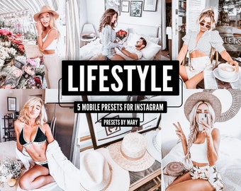 5 Mobile Lightroom Presets LIFESTYLE Insta Preset Blogger Bright Airy Instagram White Lifestyle Photo Editing