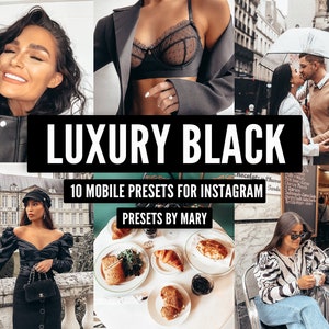 10 Mobile Lightroom Presets / Luxury Black / Preset Filters for Instagram blogger, Influencer presets, Lifestyle editing vsco mobile