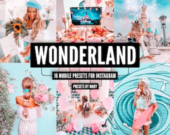 16 Mobile Lightroom Presets WONDERLAND Travel Blogger Lifestyle Vibrant Instagram Bright Color Summer Photo Editing