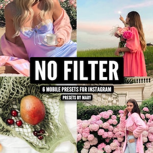 NO FILTER - Mobile Lightroom Presets, Instagram Blogger presets, Influencer preset, Light Natural Photo Editing, Instagram Filters