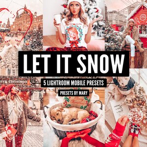 5 Mobile Lightroom Presets - Let it Snow, Instagram presets, Blogger presets, Lightroom mobile preset, Warm presets, Winter presets