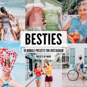 10 Mobile Lightroom Presets BESTIES, Lebhafter Sommer, Natürliches Foto, Ästhetische Instagram Fotofilter, Bunte Presets für Beach Active