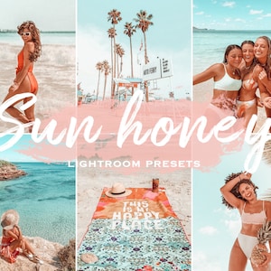 10 Mobile Lightroom Presets / Sun Honey / Summer preset, Instagram presets, Travel blogger preset, Lightroom Mobile presets, Beach Lifestyle