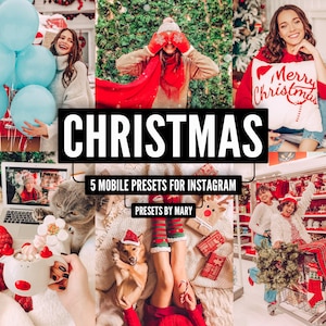 5 Mobile Lightroom Presets Christmas, Blogger Instagram Filter, Winter Preset, New Year Presets