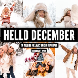 10 Mobile Lightroom Presets - HELLO DECEMBER / Instagram Blogger presets / Lightroom mobile preset / Cozy Christmas presets / Winter presets
