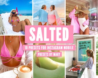 10 Lightroom Mobile Presets SALTED, Lifestyle Bunte Presets für Instagram, Bester natürlicher Fotofilter, Light Warm Presets für Blogger