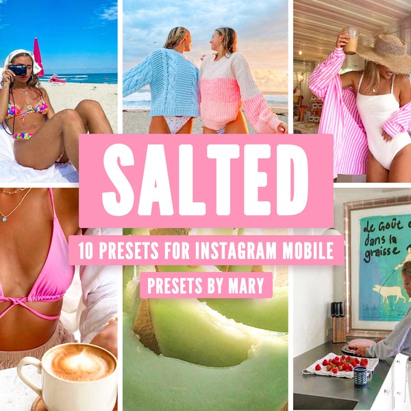 10 Lightroom Mobile Presets SALTED, Lifestyle Colorful preset for instagram, Best Natural Photo Filter, Light Warm presets for Blogger