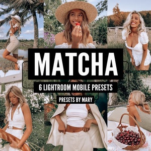 6 Mobile Lightroom Presets MATCHA / Lifestyle Travel Blogger Instagram preset filter