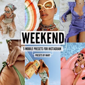 5 Lightroom Mobile Presets WEEKEND, Lifestyle Bright preset for instagram, Natural Photo Filter, Light Warm presets for Blogger & Influencer