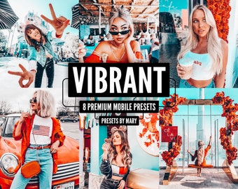 PRÉRÉGLAGES VIBRANTS Mobile Lightroom, préréglage de couleur pop, filtre de voyage pour blogueur Instagram