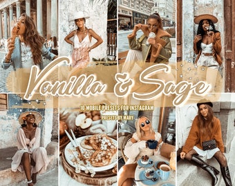 10 Mobile lightroom presets Vanilla & Sage - Bright Natural Tones preset, Vsco filters, Instagram Blogger presets, Iphone Dng Filter