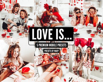 5 Mobile Lightroom Presets LOVE IS Blogger Lifestyle Instagram Lightroom mobile presets Vibrant Valentines day Bright filters