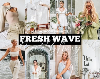 10 Mobile Lightroom Presets FRESH WAVE / Bright Airy presets, Lifestyle Natural presets, Instagram Blogger filter For Influencer, Preset DNG