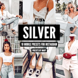 10 Mobile Lightroom Presets SILVER Blogger Lifestyle Instagram Fashion Travel Photo filter Preset pack