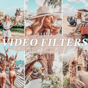 ADVENTURE LUTs, Bright Airy Travel LUTs, Instagram LUT for video editing, Final Cut Pro, Warm Video Filters, Video Presets, Vlog LUT,