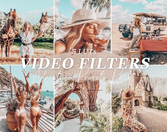 ADVENTURE LUTs, Bright Airy Travel LUTs, Instagram LUT for video editing, Final Cut Pro, Warm Video Filters, Video Presets, Vlog LUT,