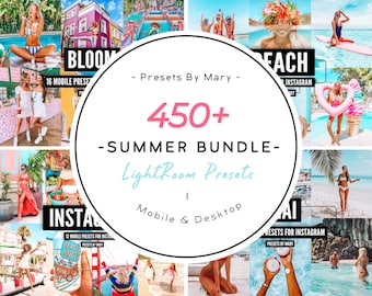 450+ MOBILE Lightroom Presets - DESKTOP presets, Summer Bundle, Photo Filters for Instagram Blogger, Bright Colorful Preset for Lightroom