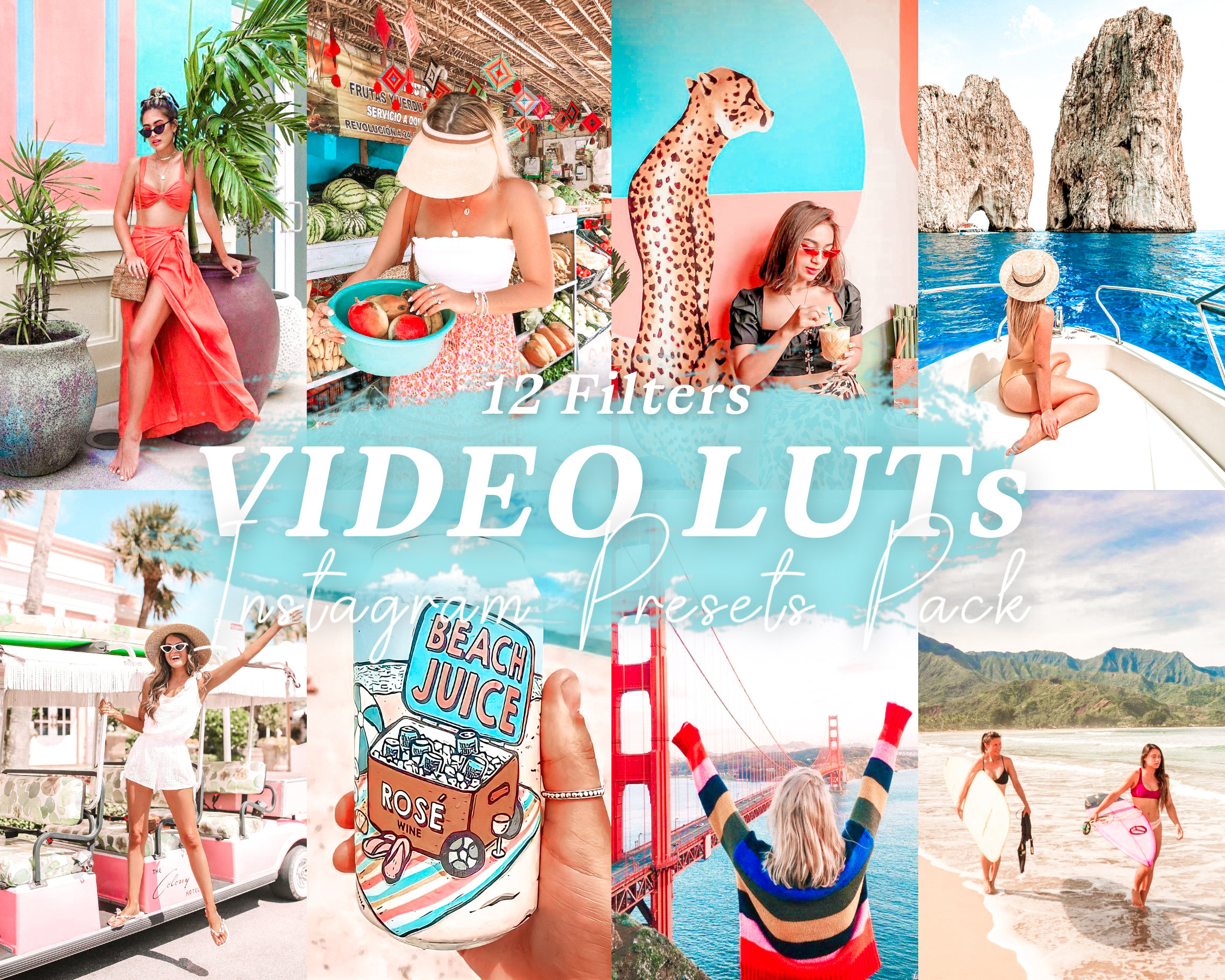 12 VIDEO LUTs presets for mobile and desktop, Video Filters for TikTok, Lut for Final Cut and Premiere Pro, LUTs presets pack