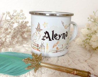 Tasse enfant PERSONNALISÉE émail "Harry Potter" tasse magique sorcier enfants UNISEXE