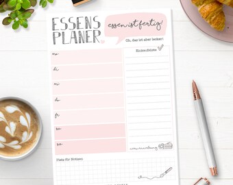 itenga Essensplan NotizBlock A4 50 Blatt Wochenplaner für Mahlzeiten Foodplanner
