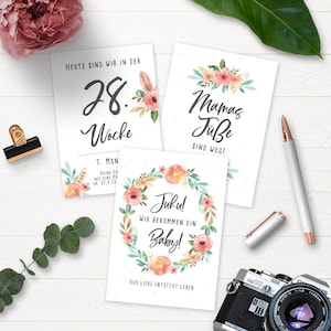 Schwangerschaftskarten Meilensteinkarten Schwangerschaft Boho Mama