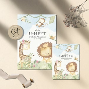 U-Heft Impfpass Hüllen Set "Safari" U-Heft Impfpass Schutzhüllenset