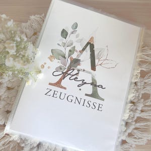 Zeugnissmappe "Eukalyptus" Letter Buchstaben Zeugnis Mappe